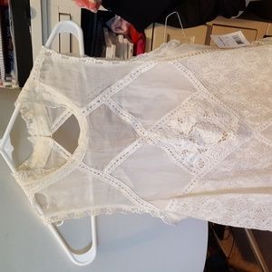 Free People White Lace Dress Size M